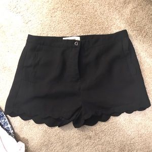 Black Scalloped shorts